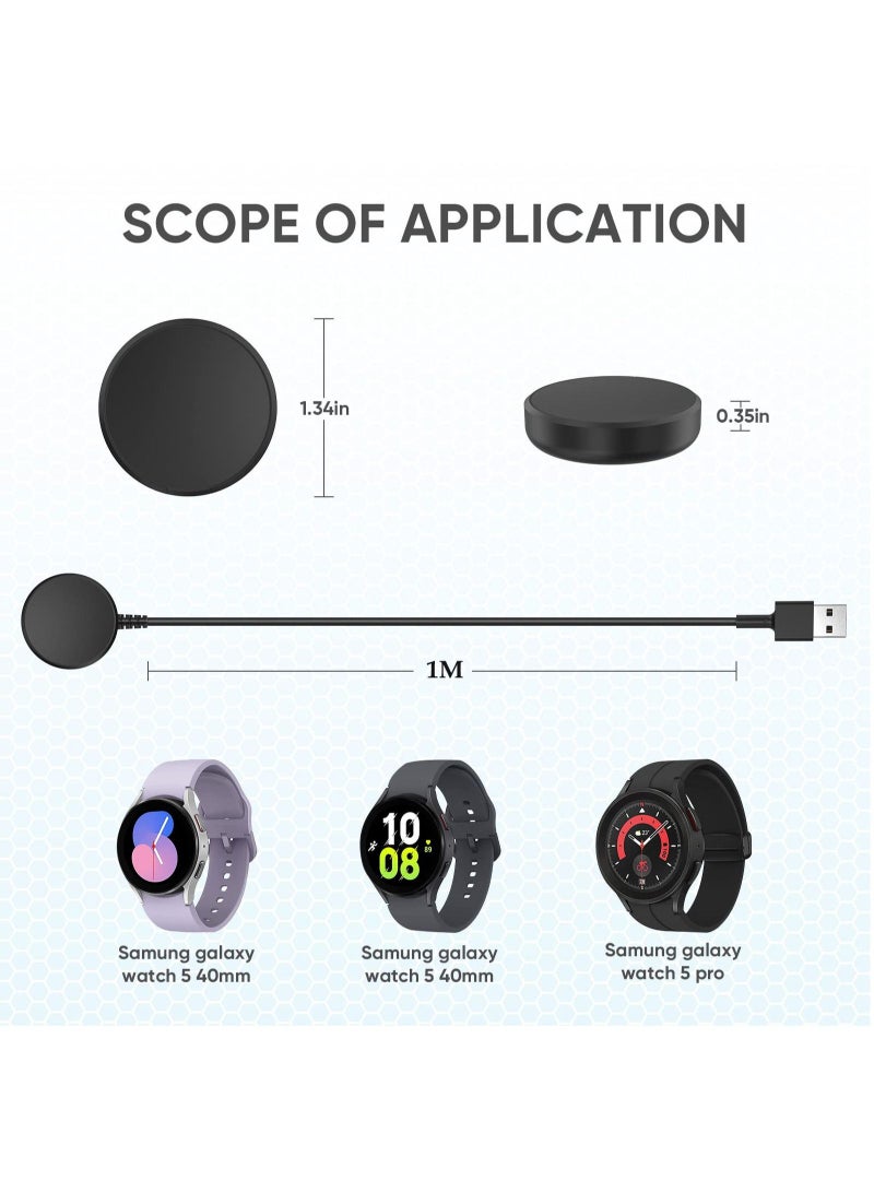 1M USB Replacement Watch Charging Cable Suitable For Samsung Galaxy Watch 5 Pro / Galaxy Watch 5 / Galaxy Watch 4 / Galaxy Watch 3 / Galaxy Watch Active 2 / Galaxy Watch Active 1 Black - Image 5
