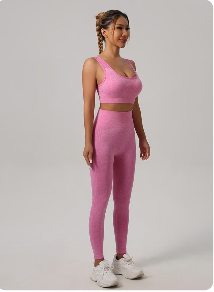 3 Piece Workout Sets for Women Butt Lifting Leggings with High Impact Sports Bra Gym Shorts - Image 3