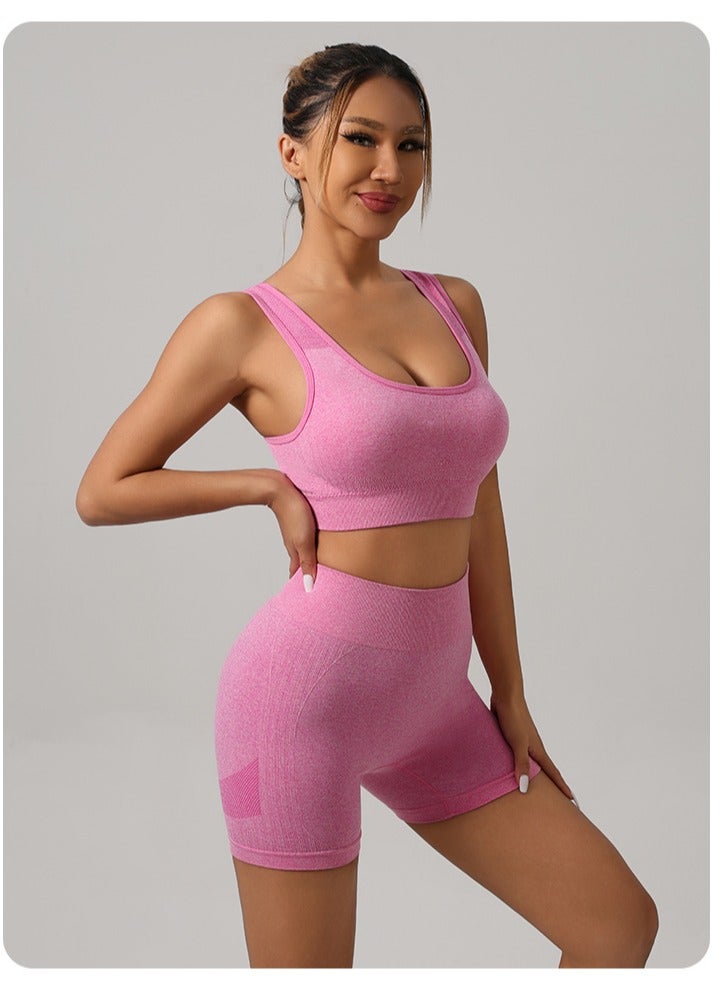 3 Piece Workout Sets for Women Butt Lifting Leggings with High Impact Sports Bra Gym Shorts - Image 2