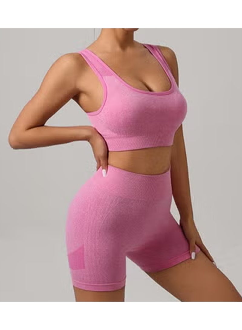 3 Piece Workout Sets for Women Butt Lifting Leggings with High Impact Sports Bra Gym Shorts - Image 2