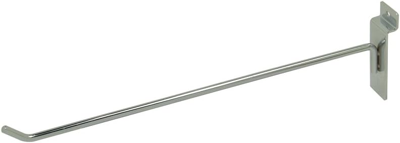 12” Slatwall Deluxe Hooks, Slatwall hooks, Display Hooks For Panel, Chrome (Pack of 96)