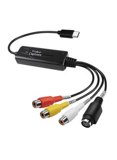 RCA AV to USB C Converter Video Capture Card Adapter 1 Channel AV NTSC PAL Video S Video/Composite to USB Converter Video Audio RCA for Mobile Phone/PC