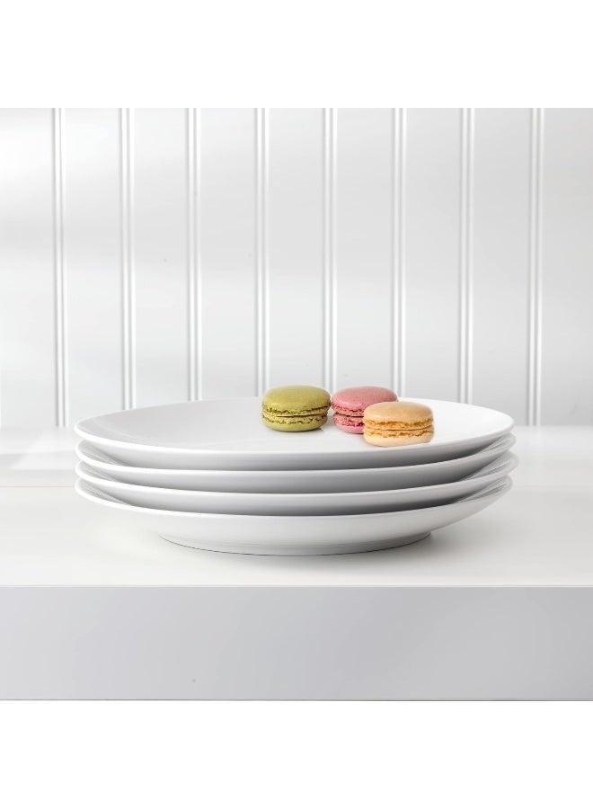 EURO CERAMICA Essential Collection Porcelain Dinnerware and Serveware 16 Piece Dinnerware Set Service for 4 Classic White - Image 3