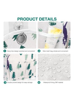 SYOSI Wall Hanging Organizer Bag, with Pockets Fabric Storage Bag Basket Caddy Waterproof Over the Door Pouch Closet Shelves with Hook for Kitchen, Bedroom, Bathroom, Dormitory (White Plaid+Deer)( 2 Pack)  - Image 4