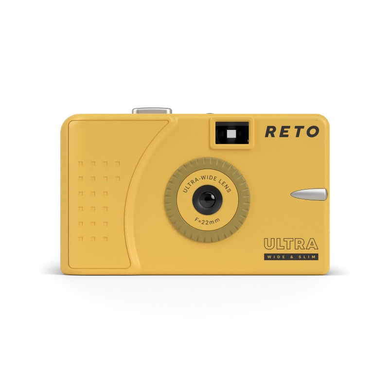 RETO Ultra Wide and Slim 35mm Reusable Daylight Film Camera - 22mm Wide Lens, Focus Free, Light Weight, Easy to Use (Muddy Yellow) - Image 1