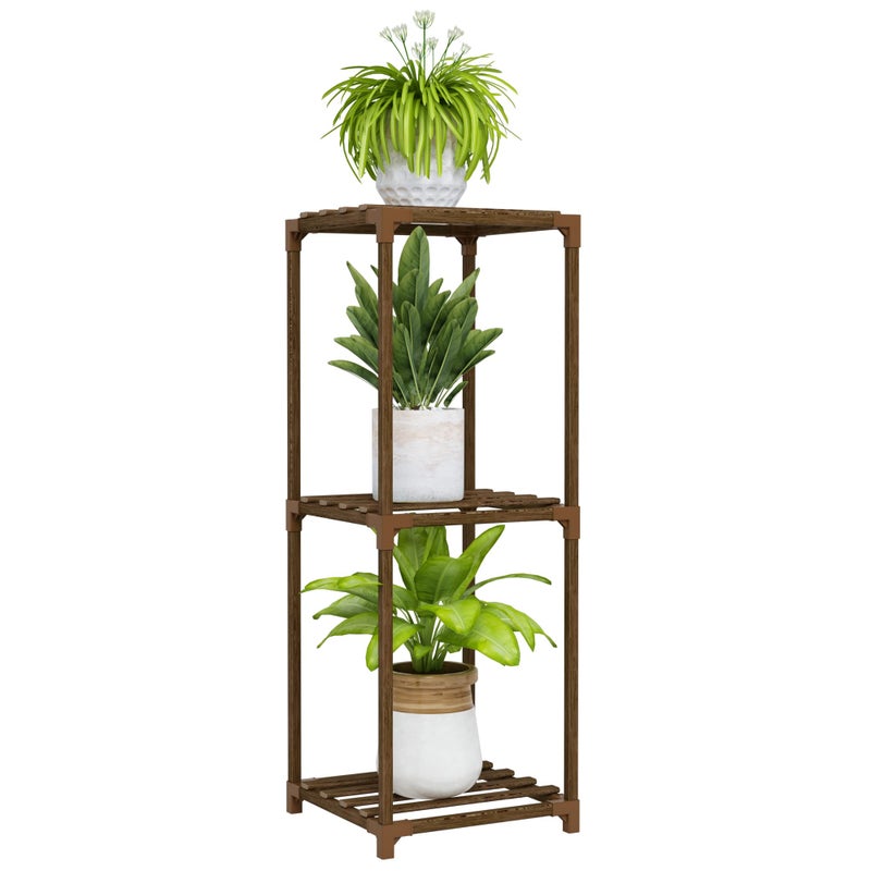 Bamworld Small Plant Stand Indoor 3 Tier Plant Shelf Outdoor Corner Plant Holder for Multiple Pots Single Plant Stand for Patio Balcony Garden - Image 1
