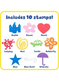Learning Advantage Ready 2 Learn Giant Stampers Imaginative Play Set 1 Set Of 10 Easy To Hold Foam Stamps For Kids Arts And Crafts Stamps For Displays Posters Signs And Diy Projects  - Image 3