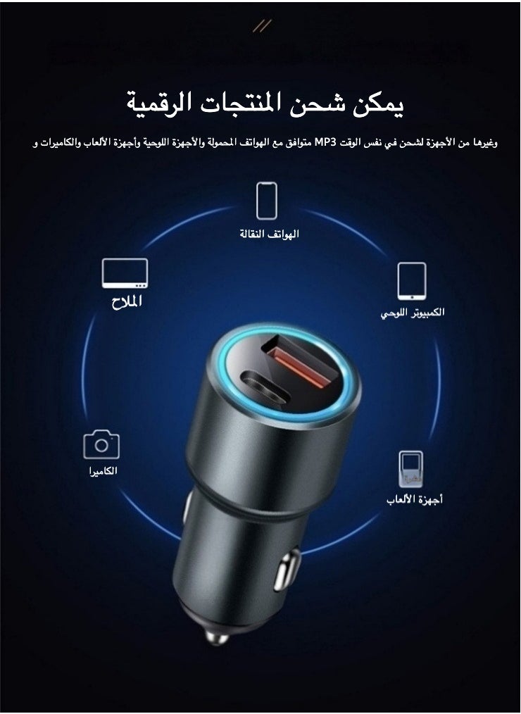 Generic - PD 20W Fast Car Charger Dual USB-C - QC 3.0 Certified Car Adapter for iPhone 16/15/14, Samsung S24/S23, iPad Pro & AirPods (Voltage Display & Overload Protection) - Image 1