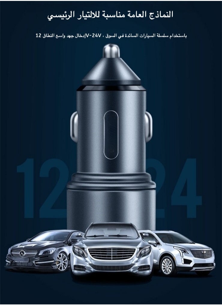 Generic - PD 20W Fast Car Charger Dual USB-C - QC 3.0 Certified Car Adapter for iPhone 16/15/14, Samsung S24/S23, iPad Pro & AirPods (Voltage Display & Overload Protection) - Image 1