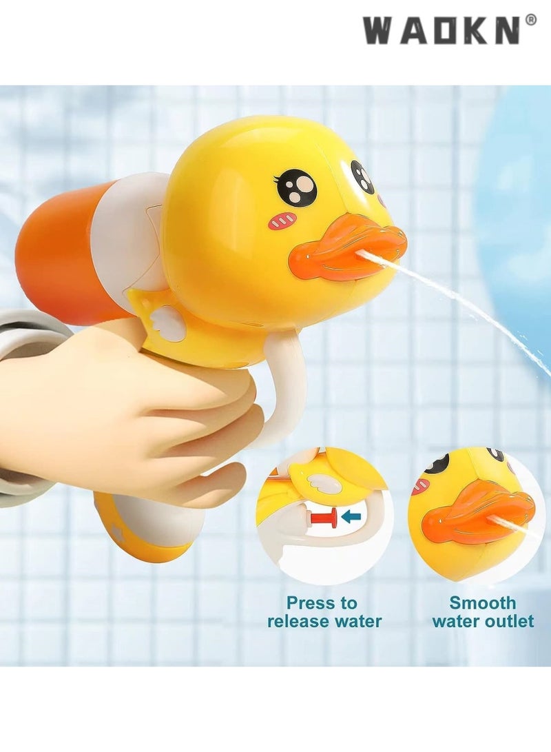 WAOKN Toddler Bath Toys Set - Safety Bath Duckies, 3PCS Cute Duck Baby Bathtub Toys Including Water Gun, Shower Sprinkler, and Floating Wind-up Toy, Perfect for Preschool Toddlers and Pool Fun  - Image 2