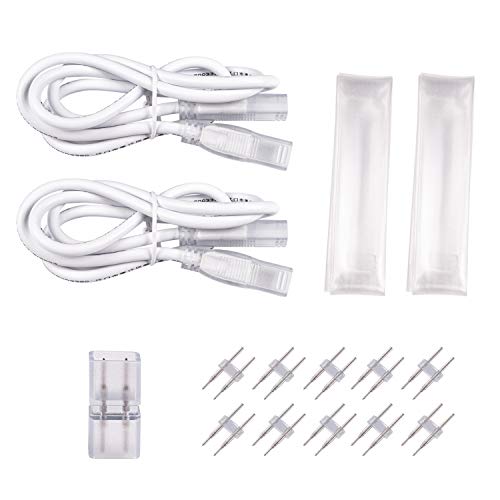 Shine Decor Connecting Parts Kit of 2 Connection Wire Cables & 1 Connector with Pin 6x10mm Single Color Proselect LED Strip Lights - Image 1