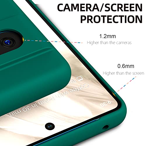 Kapa Matte Protective Lens Flexible Back Cover for Google Pixel 7, Slim Silicone with Soft Lining Shockproof Full Body Bumper Case (Green) - Image 3