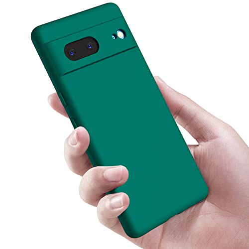 Kapa Matte Protective Lens Flexible Back Cover for Google Pixel 7, Slim Silicone with Soft Lining Shockproof Full Body Bumper Case (Green) - Image 5