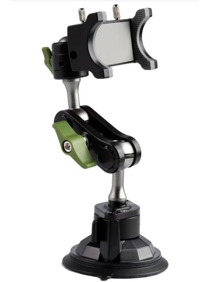 RYN Universal Car Phone Mount with Magic Arm Suction Holder for Windshield & Dashboard - 360° Rotation for Video Recording & GPS - Image 1