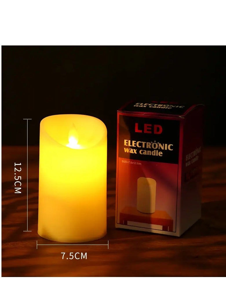 Hilalful شمعة هلالفل بدون لهب - متوسطة | تعمل بالبطارية | مناسبة لغرفة المعيشة، غرفة النوم والمساحات الداخلية | هدية مثالية للزينة المنزلية في رمضان، عيد، أعياد الميلاد، حفلات الزفاف، تدشين المنزل - Image 1