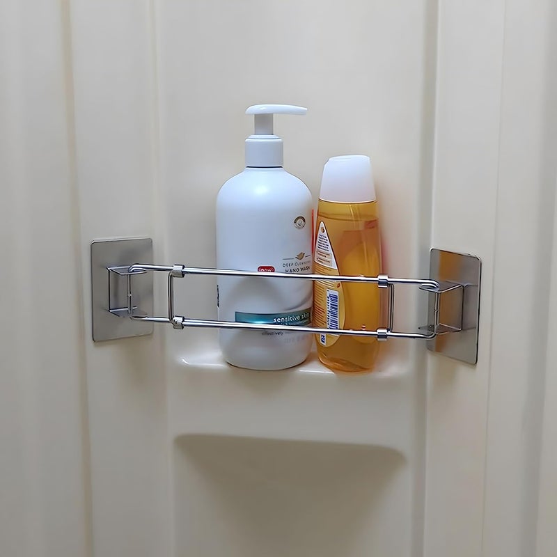 Safoner RV Shower Corner Storage Bar Adjustable Stainless Steel Rod for Corner Shelves in Camper Length 79139 inches RV Bathroom Organization Must Have Accessories 1 Pack - Image 3
