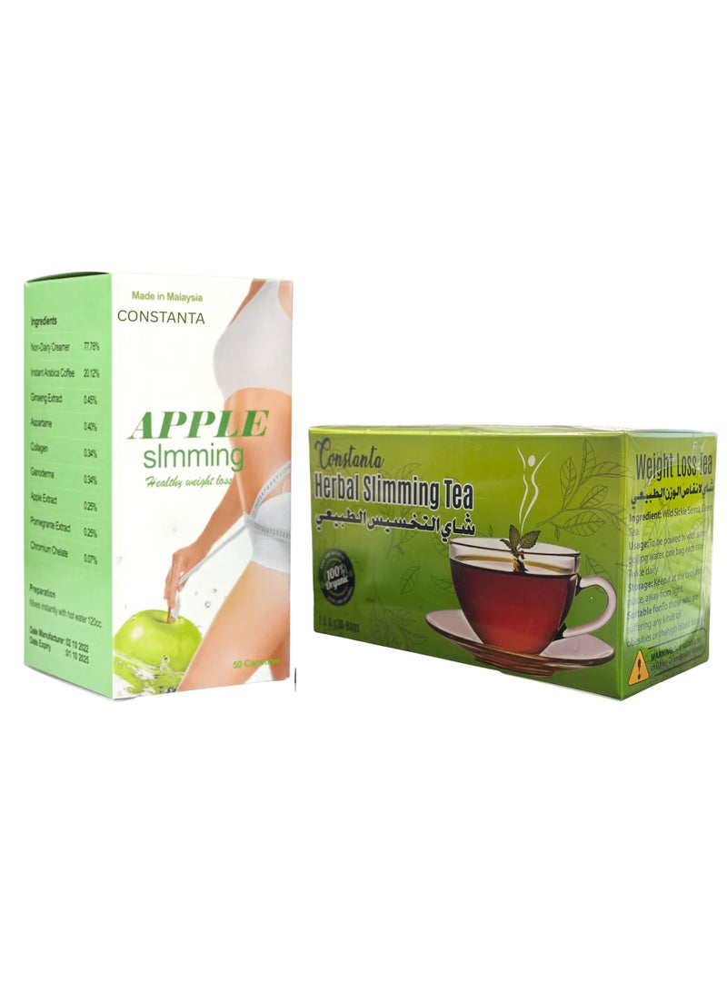 Apple Slimming Capsule And Constant Tea Pack Of 2
