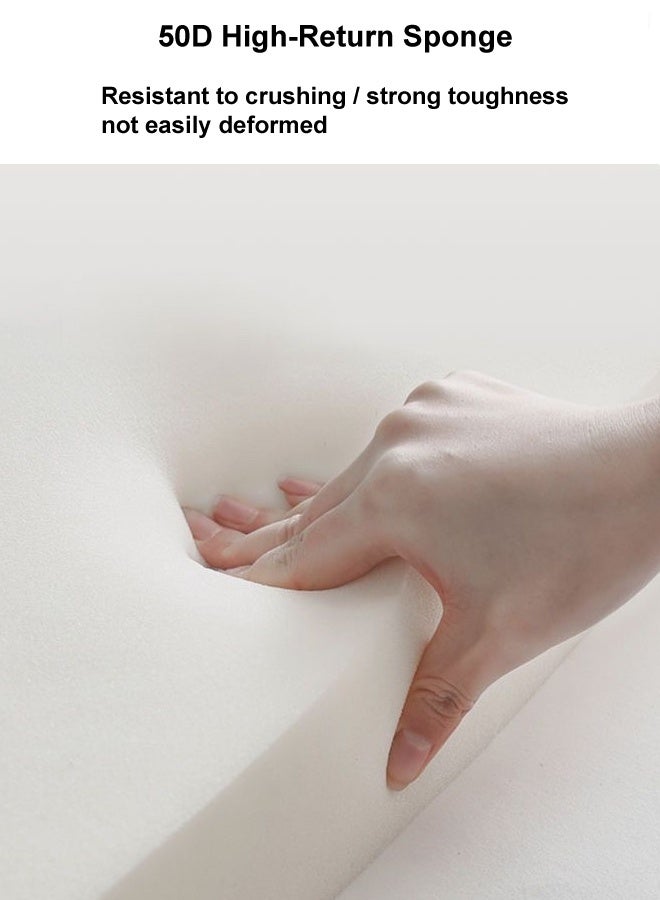 سي آند سي هوم كرسي استرخاء أنيق مستوحى من منتصف القرن الحديث بإطار خشبي منحني من خشب الجوز، وتنجيد فاخر من قماش البوكليه، ومساند ذراع منحوتة، وتصميم منخفض الارتفاع لراحة غرفة المعيشة المريحة وأسلوب داخلي راقٍ 58 × 81 × 78 سم. - Image 4