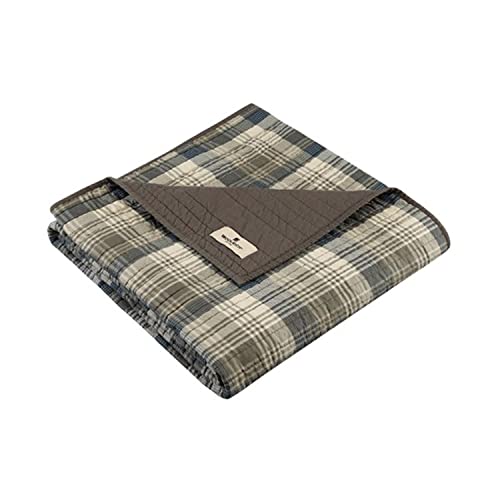 Woolrich John Rich & Bros. Woolrich Luxury Quilted Throw - Cabin Lifestyle, Patchwork with Moose Design All Season, Lightweight and Breathable Cozy Bedding Layer Throws for Couch Sofa, 50" W x 70" L, Tasha Taupe - Image 4