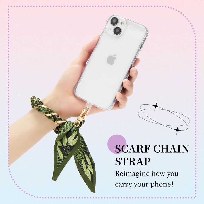 ZOOEASS Phone Wrist Lanyard Gold Metal Scarf Chain with Tether Tab Women Phone Chain Accessories - Image 2