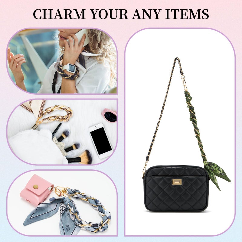 ZOOEASS Phone Wrist Lanyard Gold Metal Scarf Chain with Tether Tab Women Phone Chain Accessories - Image 5