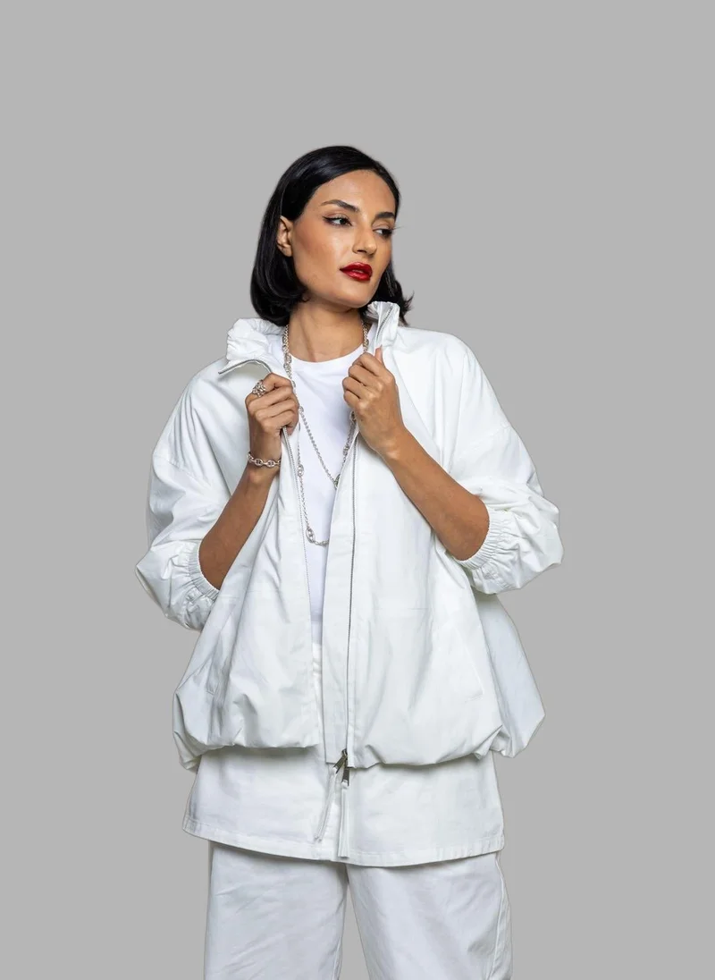 Bond White Sport Lightweight Jacket with Zip Closure – White for Women | Best Price UAE
