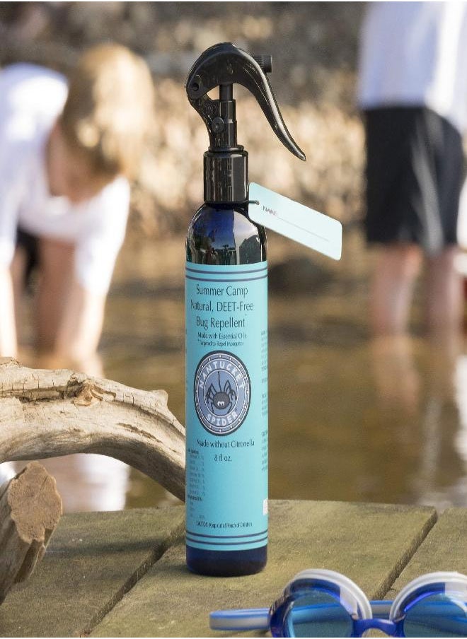 NANTUCKET SPIDER - Nantucket Spider Summer Camp Insect Repellent - 8oz | Deet Free, Natural Mosquito Repellent for Kids | Made in The USA from 100% Organic Essential Oils | Repels Mosquitos, Flies, and No See Ums - Image 1