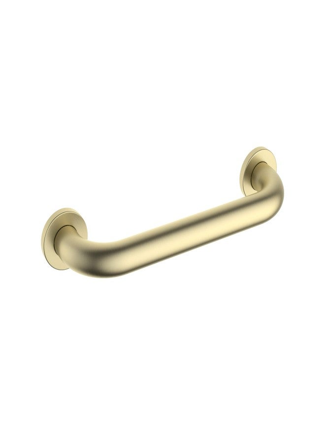 KIBI 12 Inch Stainless Steel Bathroom Safety Grab Bar | Curved Shaped Grab Bar for Bathtubs and Showers, Shower Safety Grab Bars for Seniors, Wall Mounted Anti-Slip Support (Brushed Gold, KGB1012) - Image 1