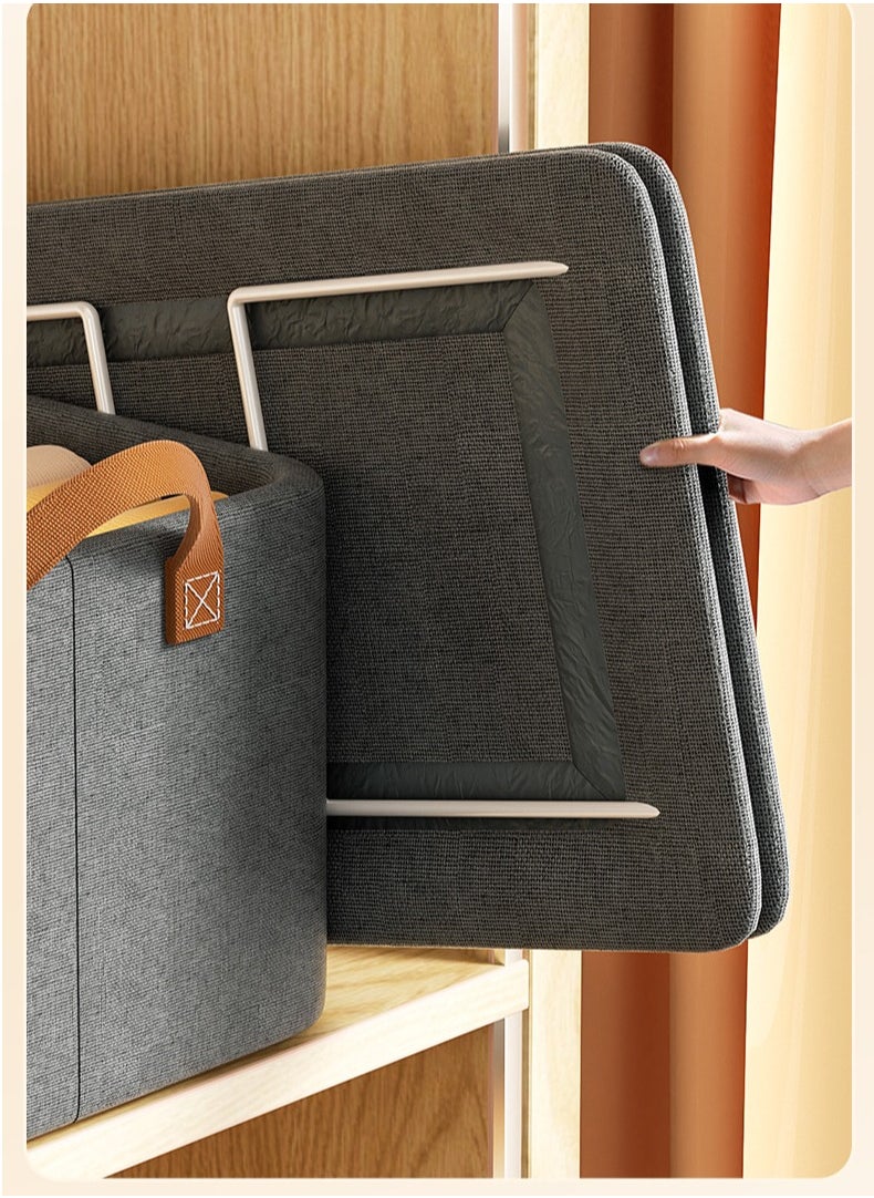 Generic 2PCs 47*28*20cm Thickened Grey Color Clothes Wardrobe Organizer  - Image 2
