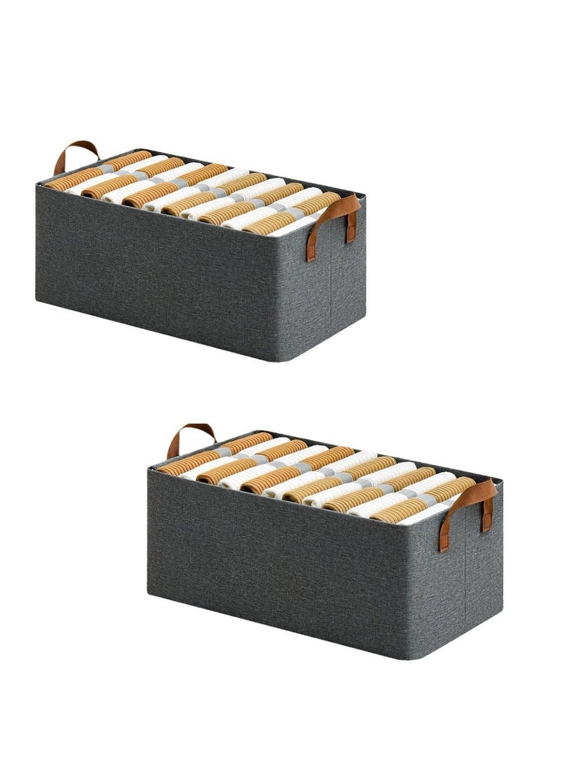 Generic 2PCs 47*28*20cm Thickened Grey Color Clothes Wardrobe Organizer  - Image 1