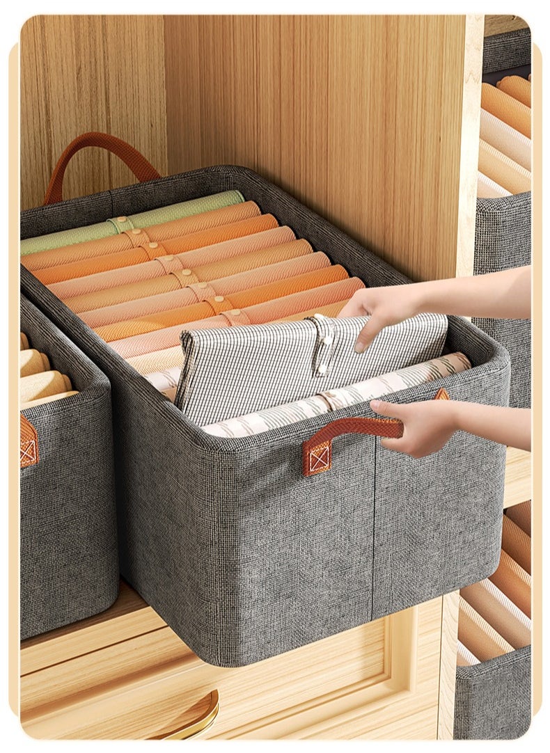 Generic 2PCs 47*28*20cm Thickened Grey Color Clothes Wardrobe Organizer  - Image 5