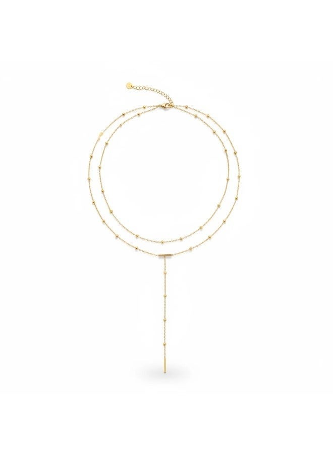 Bariq The Stella Layered Drop Necklace - Tarnish Free - Image 1