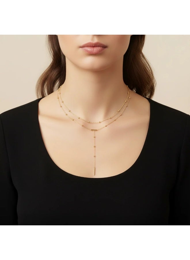 Bariq The Stella Layered Drop Necklace - Tarnish Free - Image 2