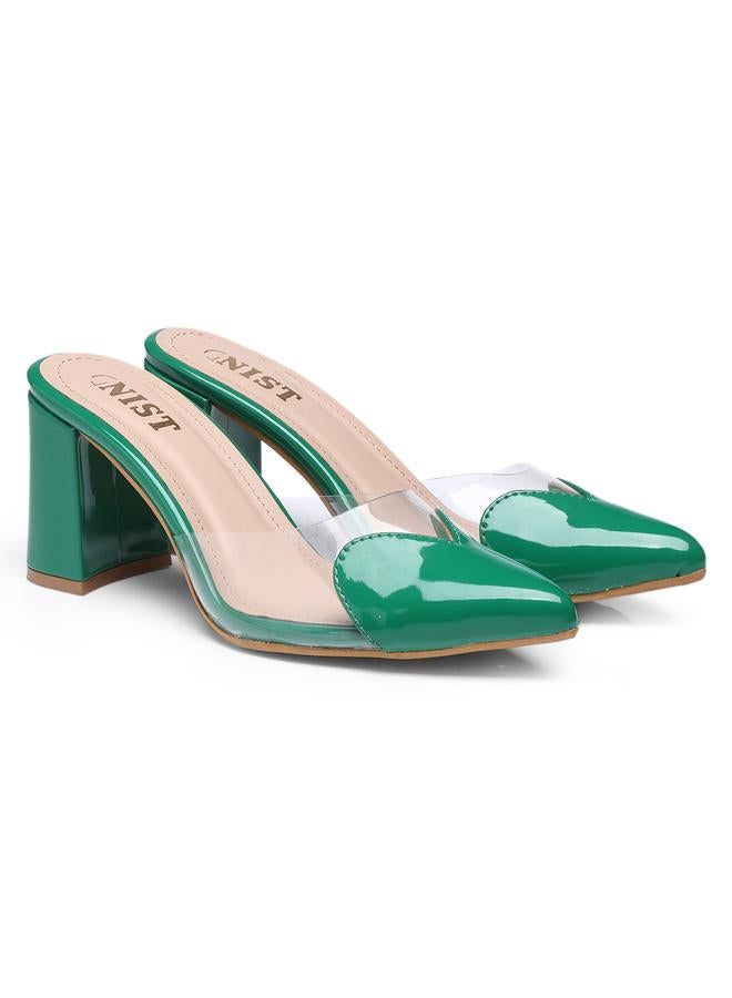 GNIST GNIST Plain Pointed Toe Block Heel Mules  - Image 4
