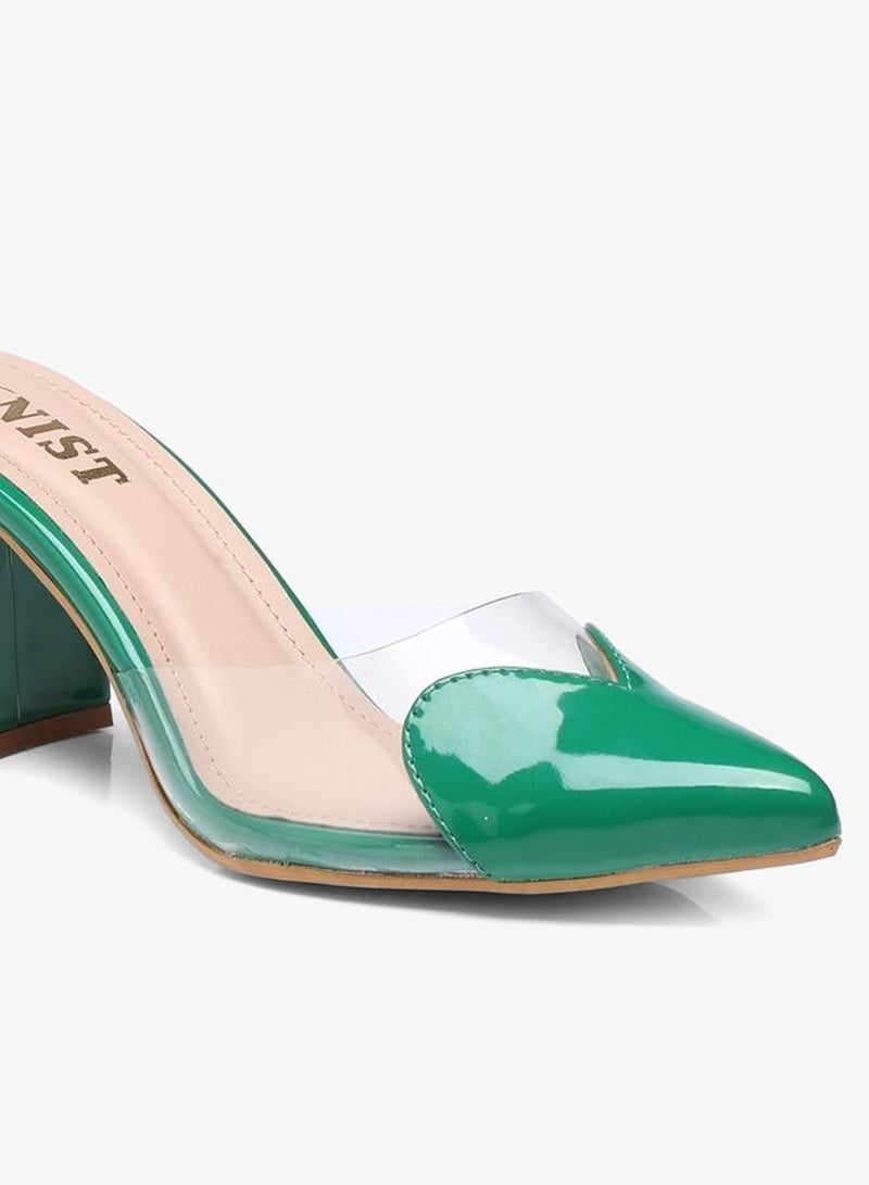 GNIST Plain Pointed Toe Block Heel Mules - Image 3