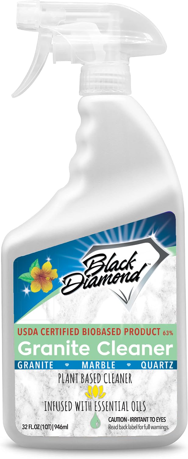 Black Diamond Stoneworks Granite Counter Cleaner: USDA Certified BIOBASED- Safe for Granite and other stone countertops. Safe for food contact formula to keep your countertops looking fresh and clean! - Image 1