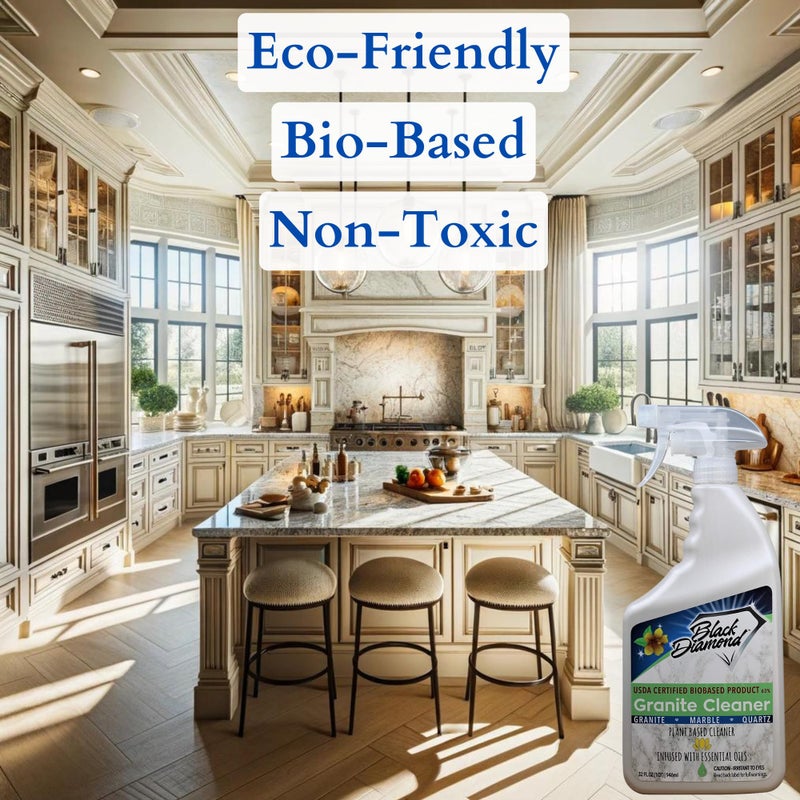 Black Diamond Stoneworks Granite Counter Cleaner: USDA Certified BIOBASED- Safe for Granite and other stone countertops. Safe for food contact formula to keep your countertops looking fresh and clean! - Image 5