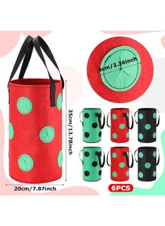 Generic 6 Pieces 3 Gallon Tomato and Herb Planter Hanging Aeration Fabric Strawberry Grow Bags Hanging Strawberry Planter Upside Down  - Image 2