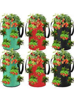 Generic 6 Pieces 3 Gallon Tomato and Herb Planter Hanging Aeration Fabric Strawberry Grow Bags Hanging Strawberry Planter Upside Down  - Image 1