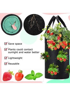 Generic 6 Pieces 3 Gallon Tomato and Herb Planter Hanging Aeration Fabric Strawberry Grow Bags Hanging Strawberry Planter Upside Down  - Image 4