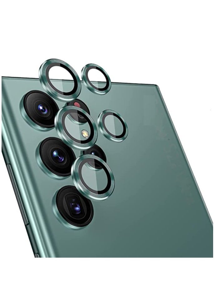 Raxoom Samsung Galaxy S23 Ultra Camera Lens Protector, 9H Tempered Glass Camera Cover Screen Protector Metal Individual Ring for S23 Ultra 5G 2023 [Installation Tray] (Green) - Image 1