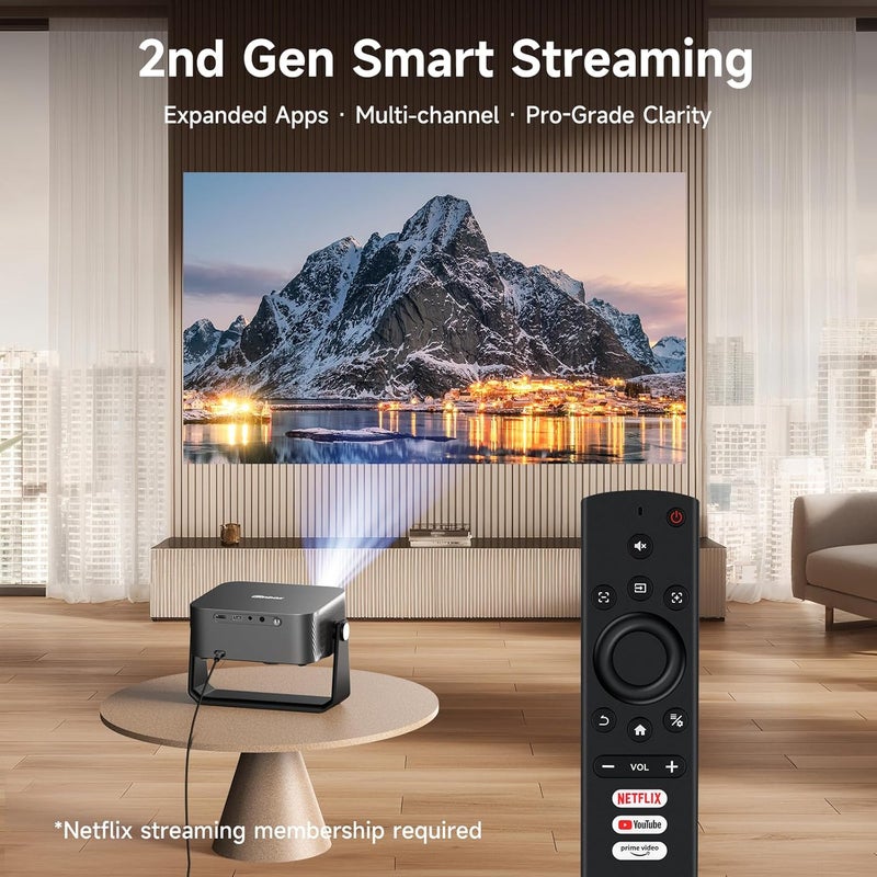 iSinbox 4K Outdoor Smart Projector with WiFi and Bluetooth - 2000 ANSI, Auto Focus, Built-in Apps - Image 2