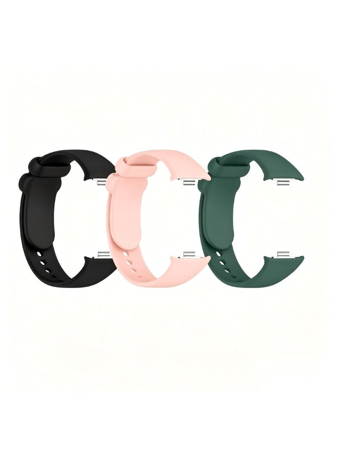 XM 3 Pcs Silicone Watch Strap for Xiaomi Band 9 Pro / 8 Pro, Redmi Watch 4 / 5, Soft Breathable Replacement Wristband, Multiple Colors Available - Image 2