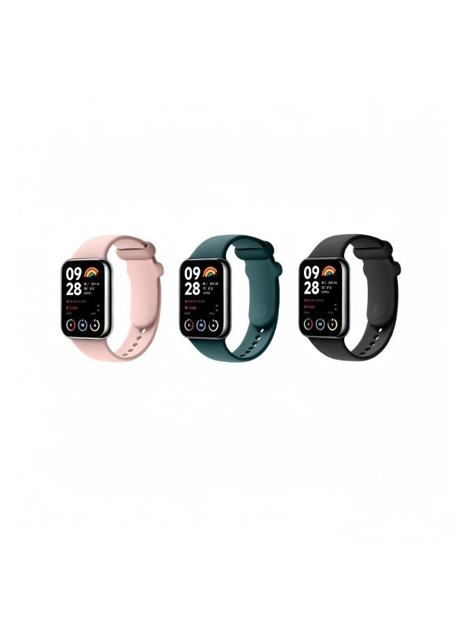 XM 3 Pcs Silicone Watch Strap for Xiaomi Band 9 Pro / 8 Pro, Redmi Watch 4 / 5, Soft Breathable Replacement Wristband, Multiple Colors Available - Image 3