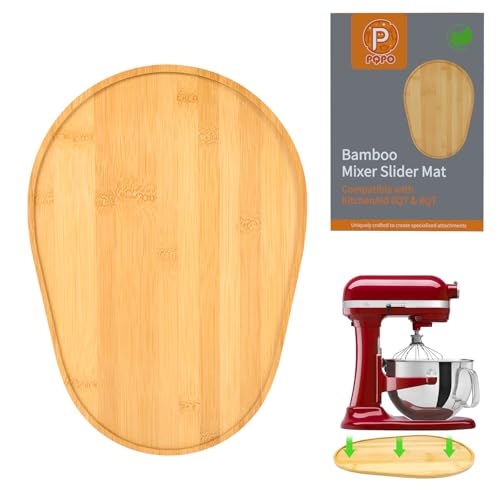PQPO Bamboo Sliding Mat Compatible with KitchenAid 6/7/8 Quart Bowl-Lift Stand Mixer,Mixer Moving Tray Attachments Kitchen Countertop Storage Accessories - Image 1