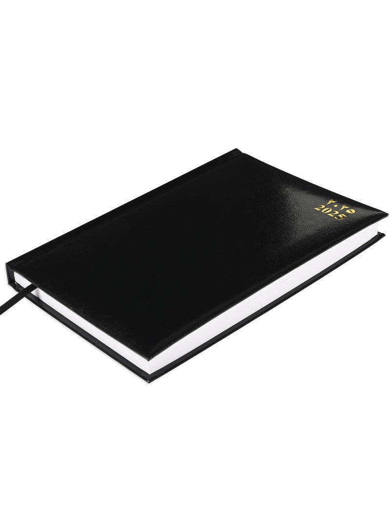 FIS A5 Diary 2025 (Arabic/English) 1 Side Padded Cover, Black - FSDI18AE25BK - Image 1