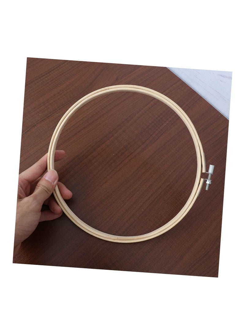 GGOOT Rings Macrame Rings Croxs Cross Frame Embroidery Accessories Embroidery Frame Embroidery Hoop Dreamcatcher Wooden Hoop Wood Embroidery Hoops Bamboo Circle Embroidery Pendant Lace  - Image 2