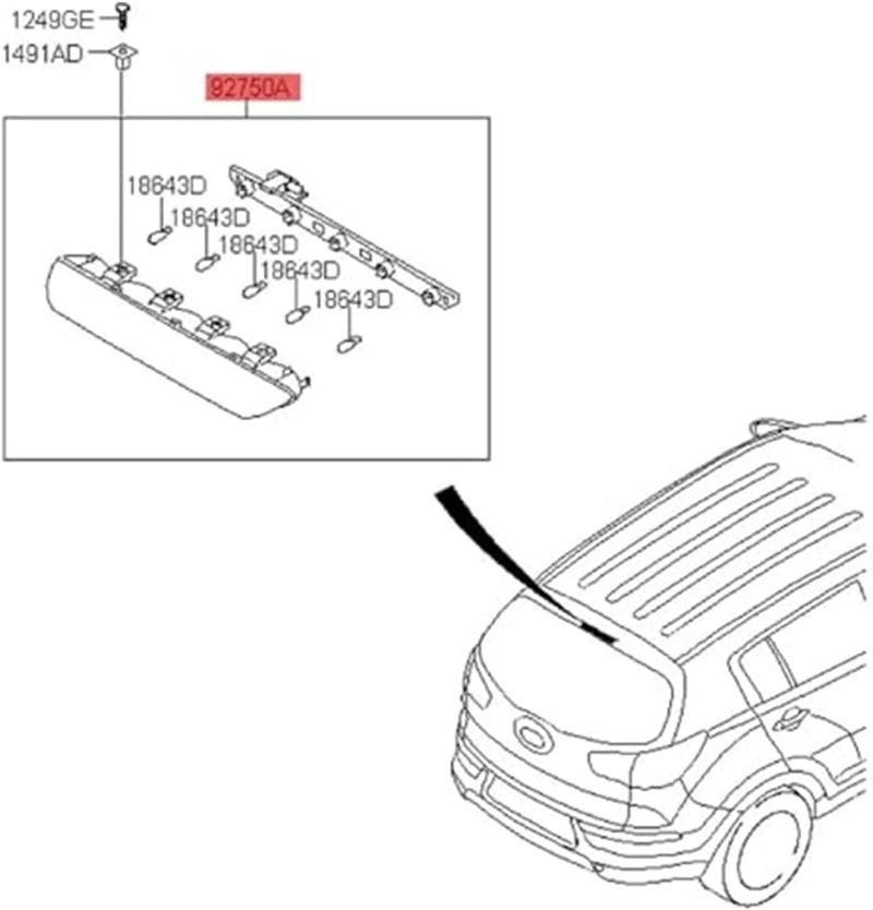 QASULER Rear Third Brake Light for Kia Sportage 2011-2014 - Image 4