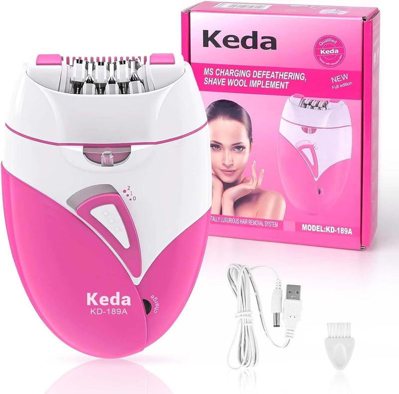 krofaue Epilator,Epilator for Women Rechargeable Cordless Facial Epilator for Women with Led Light,2 Speed Setting Face Body Epilator for Face,Bikini Line Areas, Underarms, Arms, Legs, Upper  Lip - Image 1