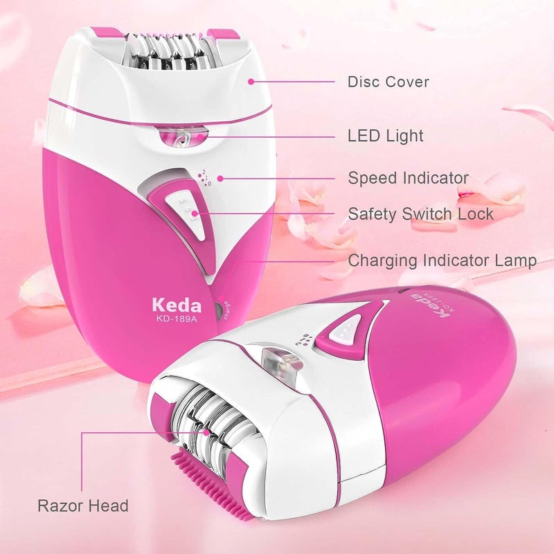 krofaue Epilator,Epilator for Women Rechargeable Cordless Facial Epilator for Women with Led Light,2 Speed Setting Face Body Epilator for Face,Bikini Line Areas, Underarms, Arms, Legs, Upper  Lip - Image 3
